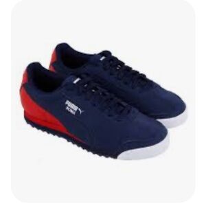 Puma Roma Retro Sports Men's Dark Blue and Red Sneakers